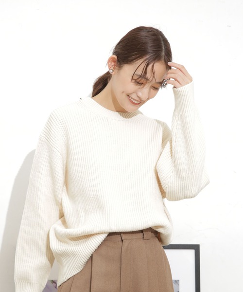 NANO universe（ナノ・ユニバース） 長袖ニット FREE アイボリー