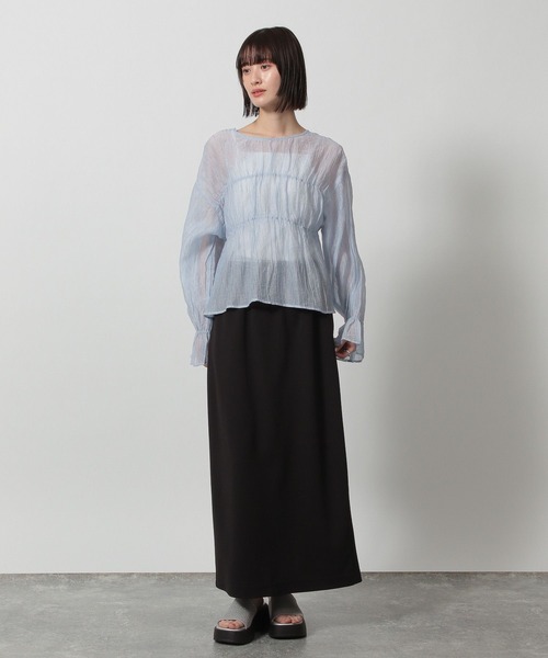 LAKOLE ブラウス シャツ 2WAYシアーギャザーブラウス / 322624