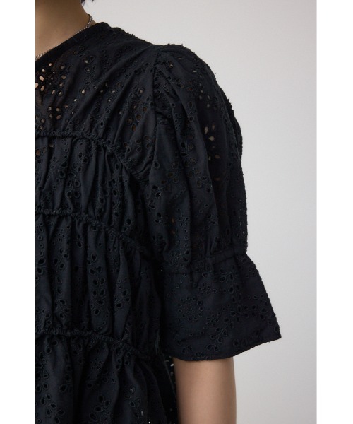 ブラウス シャツ コットンレースパフショルダーブラウス レディース AZUL BY MOUSSY ブラウス シャツ コットンレースパフショルダー