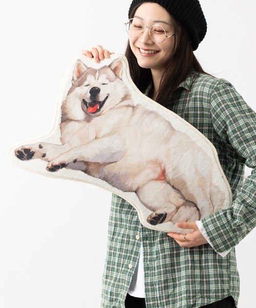 超大判　犬柄　USA製　ラグ　マット　フリンジ付き　170×130 キャバリア 超大判 犬柄 USA製 ラグ マット フリンジ付き 170×130 キャバリア ラグ&