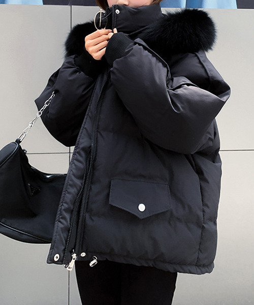 「c.u.l」 中綿ブルゾン M ブラック レディース_画像4