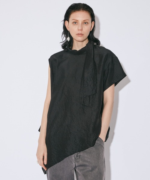 ブラウス シャツ ビューティフルピープル beautiful people double-neck wrinkled silk blouse レディー
