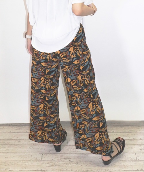 mi出品 UNDERWRAPS パンツ ボタニカルイージーパンツ(M3) レディース