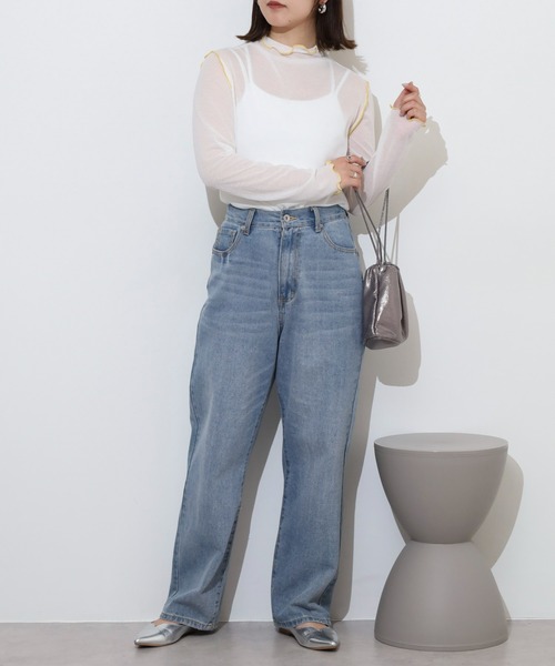 EGLANTINE tシャツ シアーインナーメロウカットソー長袖