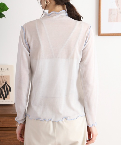 tシャツ EGLANTINE シアーインナーメロウカットソー長袖 レディース EGLANTINE tシャツ シアーインナーメロウカットソー長袖