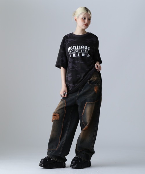 L.H.P（エルエイチピー） tシャツ 半袖 VENTIQUE/ベンティーク/カモTee