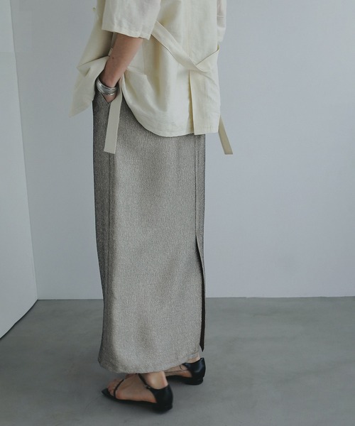 MANOF（マノフ） ロング スカート METALLIC NARROW SKIRT : ZOZOTOWN