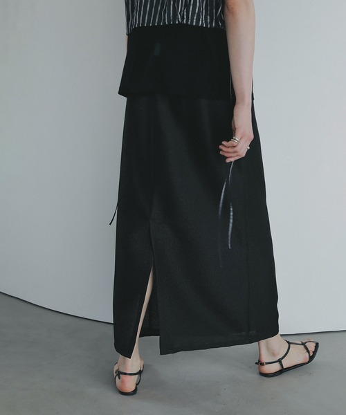MANOF（マノフ） ロング スカート METALLIC NARROW SKIRT : ZOZOTOWN