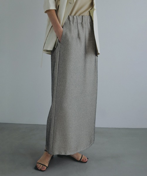 MANOF（マノフ） ロング スカート METALLIC NARROW SKIRT : ZOZOTOWN