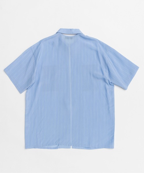 MAISON SPECIAL ブラウス シャツ Striped Zip Shirt/ストライプ