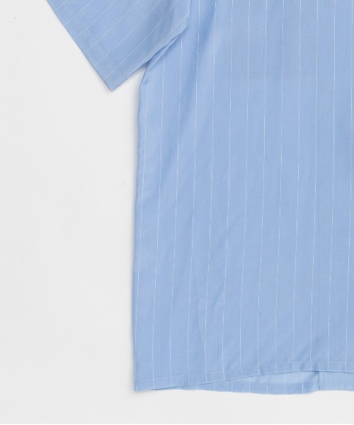 MAISON SPECIAL ブラウス シャツ Striped Zip Shirt/ストライプ