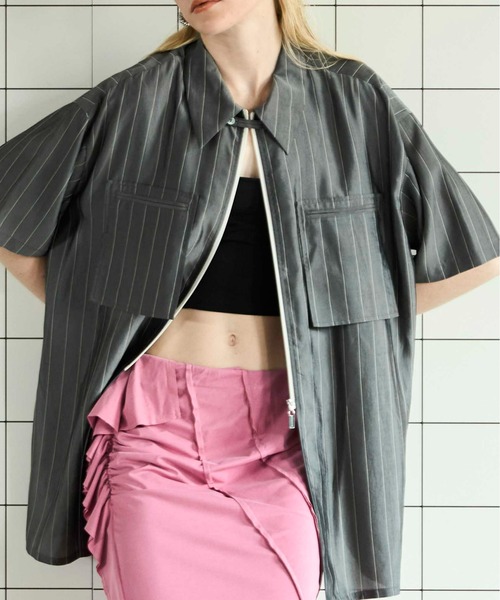 MAISON SPECIAL（メゾンスペシャル） ブラウス シャツ Striped Zip