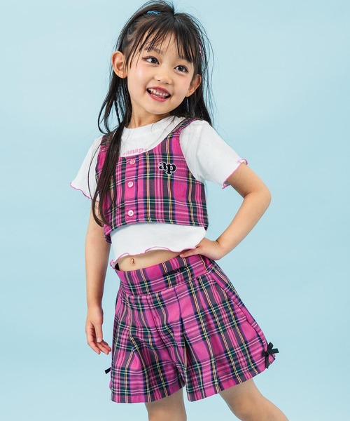 ANAP kids（アナップキッズ） tシャツ チェック柄ビスチェ×メローT