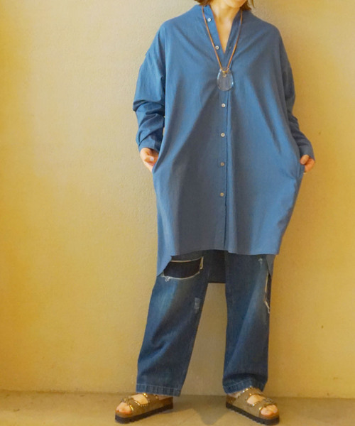「JOURNAL STANDARD LUXE」 長袖ブラウス FREE ブルー レディース