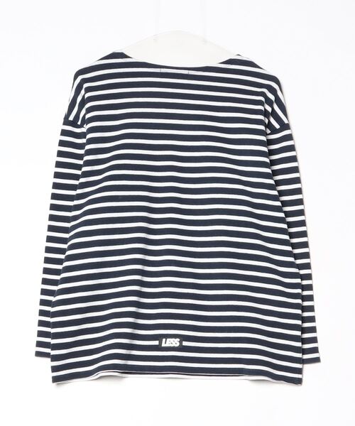 「ADAM ET ROPE'」 ボーダー柄長袖Tシャツ M ネイビー メンズ
