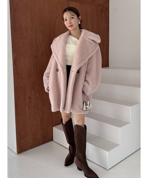 FRAY I.D ECOPEL エコファージレ 新品未使用 FRAY I.D ジャケット ノーカラージャケット ECOPELボアミドル