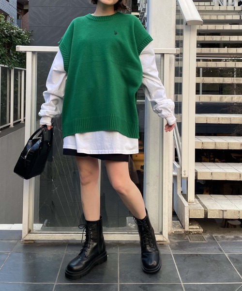 「U.S. POLO ASSN.」 ノースリーブニット LARGE グリーン メンズ