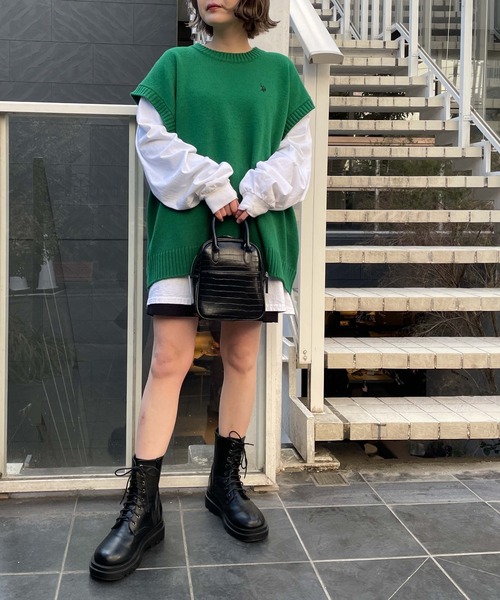 「U.S. POLO ASSN.」 ノースリーブニット LARGE グリーン メンズ