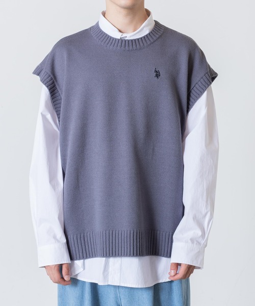 「U.S. POLO ASSN.」 ノースリーブニット LARGE グリーン メンズ