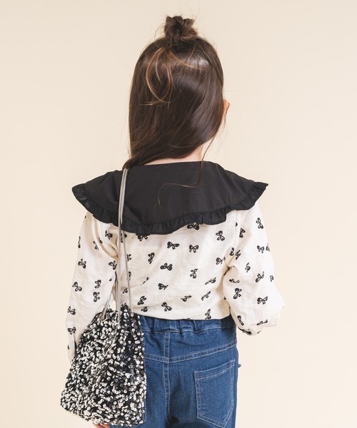 「URBAN CHERRY」 「KIDS」長袖ブラウス 130cm アイボリー キッズ_画像4