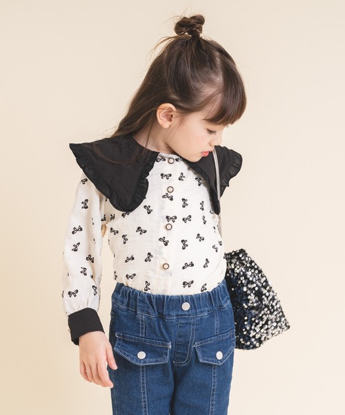 「URBAN CHERRY」 「KIDS」長袖ブラウス 130cm アイボリー キッズ_画像8