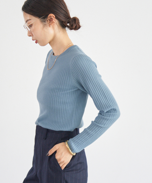 IENA（イエナ） ニット セーター 「追加」イタリア ヤーン RIB クルー