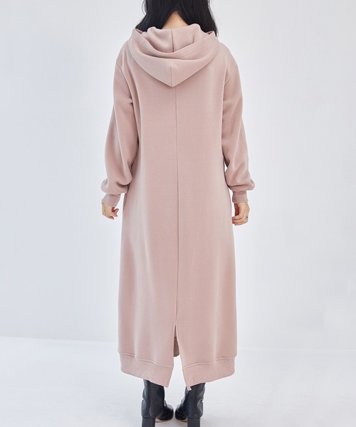 DAYRA ワンピース 裏起毛 ハーフジップ フーデット パーカー