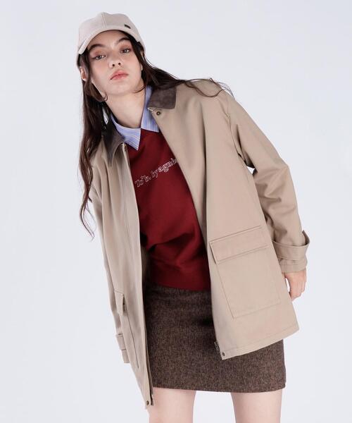 フランス製 agnes b アニエス ベー 裏起毛 モッズコート ブラック 3 To b. by agnes ミリタリージャケット モッズコート コットン ピーチ