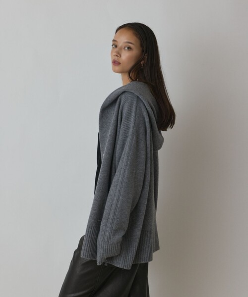 6(ROKU)＞ウール フード ニット カーディガン（カーディガン/ボレロ