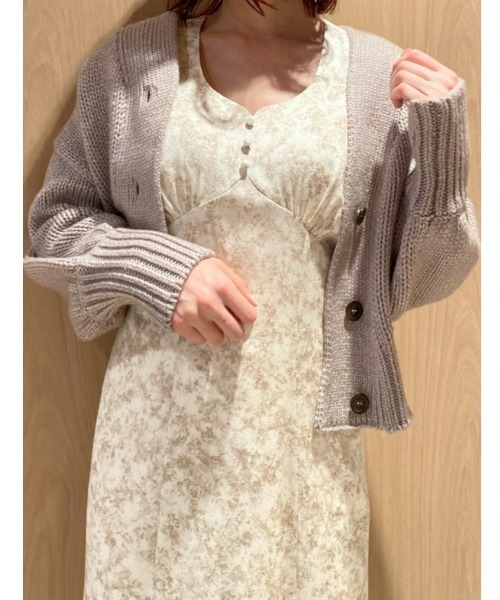 SNIDEL  ベージュ カーディガンとドレス セット SNIDEL（スナイデル）の「カーデ×チュールスカートセット（ワンピース