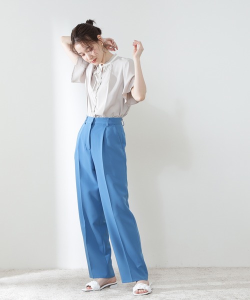「N.（N. Natural Beauty Basic）」 半袖ブラウス MEDIUM ライトベージュ レディース_画像8