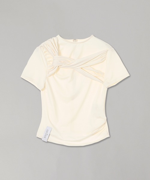 tシャツ rokh TWISTED KNOT HALF SLEEVE TOP R0CA304 レディースの画像