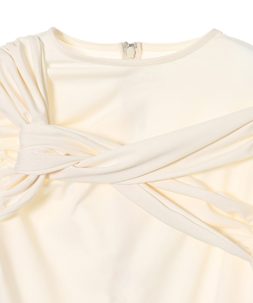 tシャツ rokh TWISTED KNOT HALF SLEEVE TOP R0CA304 レディースの画像