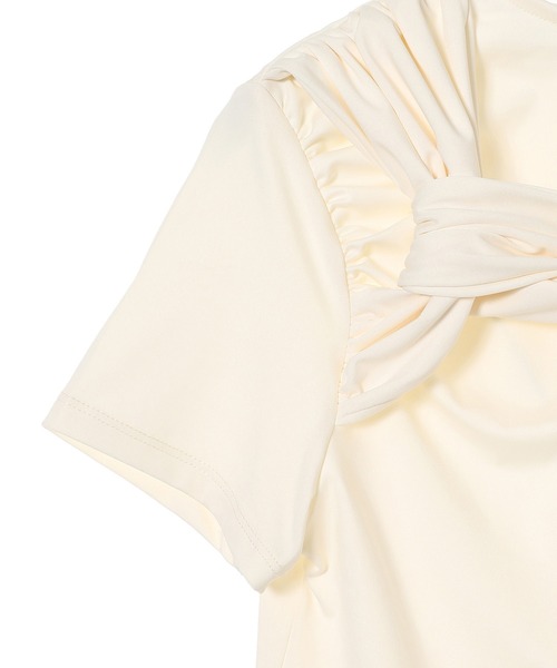 tシャツ rokh TWISTED KNOT HALF SLEEVE TOP R0CA304 レディースの画像