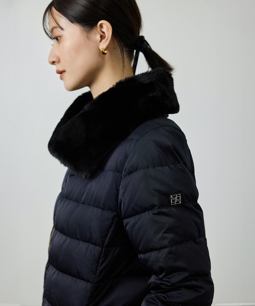 ROPE'（ロペ） ダウンコート ダウンジャケット サテンロング丈ダウン