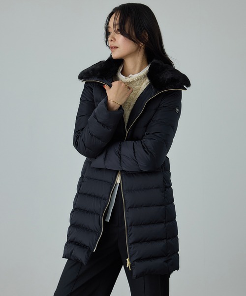 ROPE'（ロペ） ダウンコート ダウンジャケット サテンロング丈ダウン