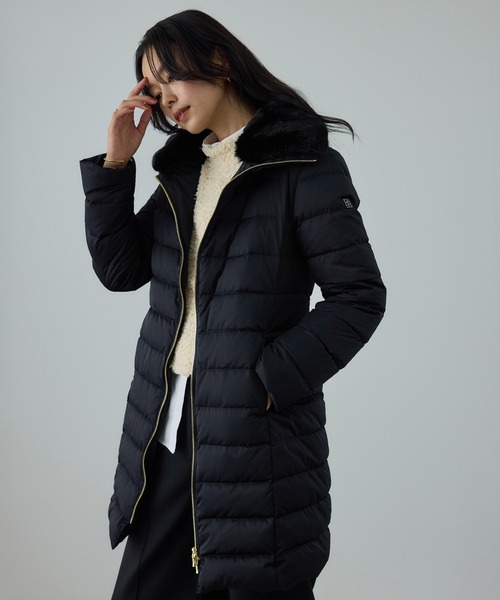 ROPE'（ロペ） ダウンコート ダウンジャケット サテンロング丈ダウン