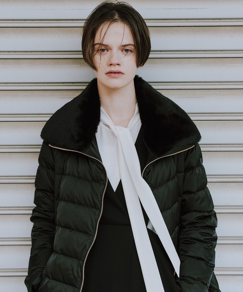 ROPE'（ロペ） ダウンコート ダウンジャケット サテンロング丈ダウン