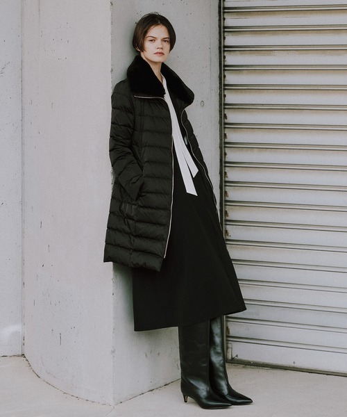 ROPE'（ロペ） ダウンコート ダウンジャケット サテンロング丈ダウン