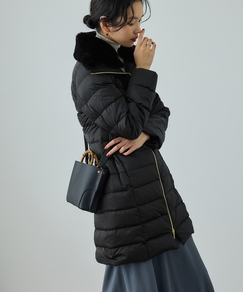 ROPE'（ロペ） ダウンコート ダウンジャケット サテンロング丈ダウン