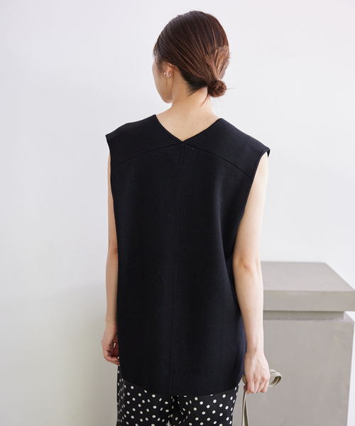 SLOBE IENA ベスト ジレ 「WEB限定/追加2」ダブルフェイスニット