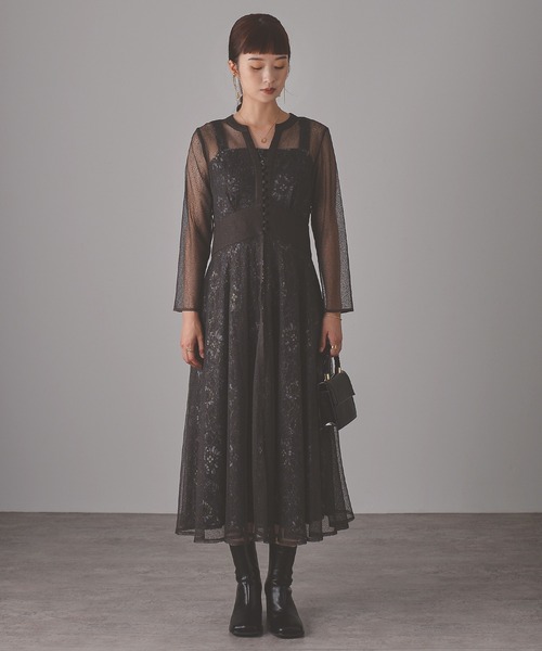 「Kana」 長袖ワンピース M ダークグレー レディース_画像3