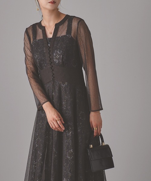 「Kana」 長袖ワンピース M ダークグレー レディース_画像5