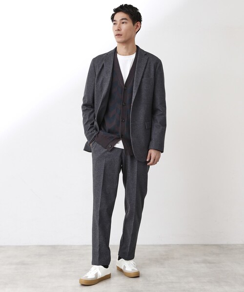 THE SHOP TK パンツ 起毛TRジャージスラックス「洗濯機OK／ストレッチ