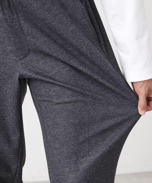 THE SHOP TK パンツ 起毛TRジャージスラックス「洗濯機OK／ストレッチ