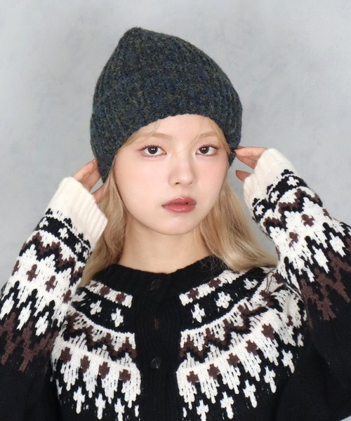 BARELY BLUE ニット帽 ニットキャップ 「 BARELY BLUE / ベアリー