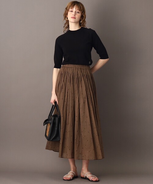 「DRESSTERIOR」 半袖ニット 38 ライトグレー レディース_画像4