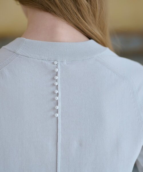 「DRESSTERIOR」 半袖ニット 38 ライトグレー レディース_画像5