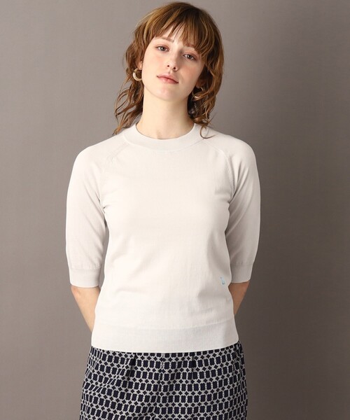 「DRESSTERIOR」 半袖ニット 38 ライトグレー レディース_画像8