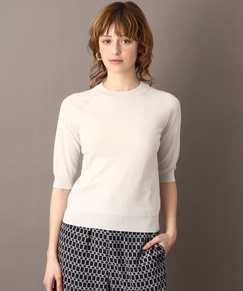 「DRESSTERIOR」 半袖ニット 38 ライトグレー レディース_画像9